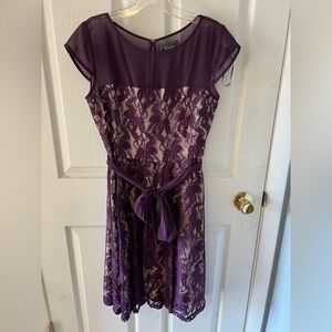 dressbarn Purple Lace Midi Dress